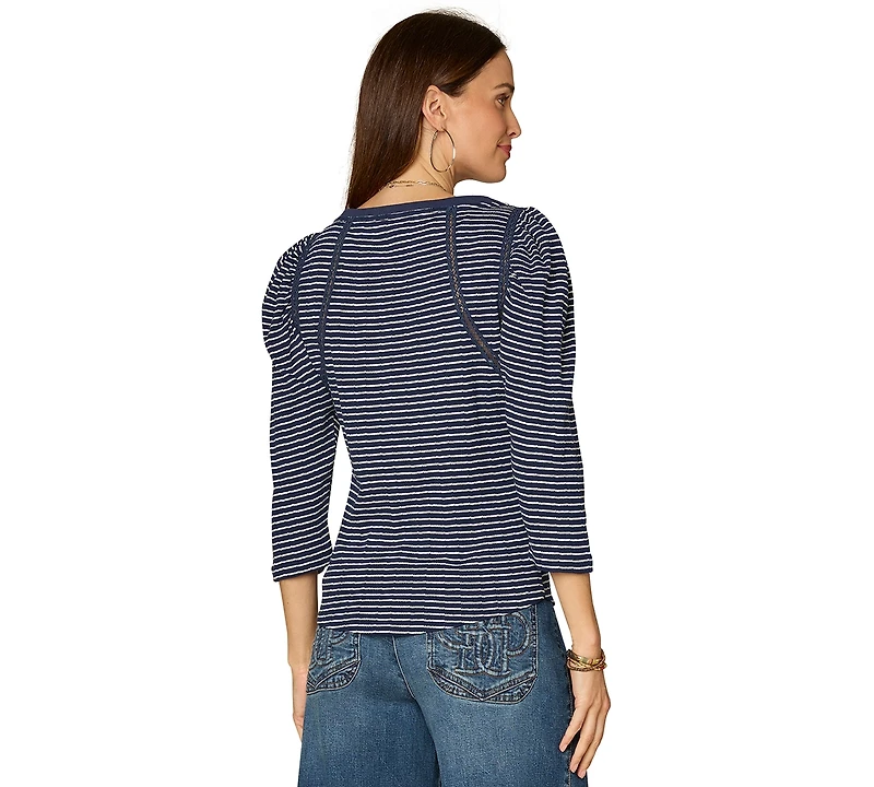 Democracy Women's Stripe Boat Neck Top