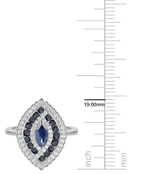Macy's Sapphire (7/8 ct. t.w.) & Diamond (1/3 Ring 14k White Gold (Also Available Ruby Emerald)