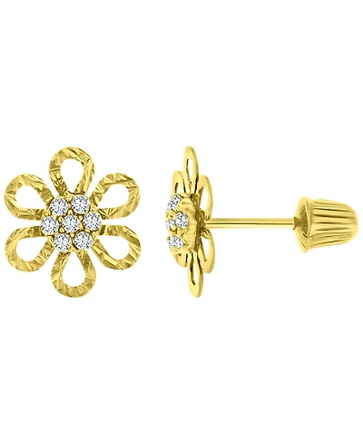 Macy's Diamond Cut Flower Stud Earrings