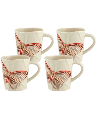 Bordallo Pinheiro Cloudy Butterflies By Claudia Schiffer Mugs, Set of 4