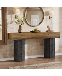 Tribesigns 63" Long Entryway Table, Farmhouse Console Table Behind The Couch, Wooden Foyer Stand Entry Station for Entrance