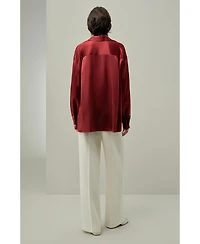 Lilysilk Women's Scarlet Oversize Silk Shirt