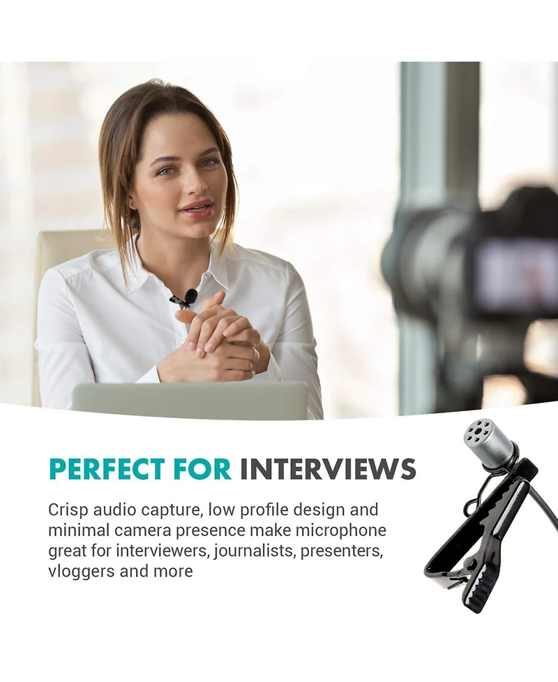 Movo Wmx-lav Lavalier Microphone for The Wmx-1, Wmx-7, Wmx-20 and Edge Wireless Systems