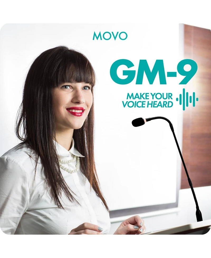 Movo Gm-9 Xlr Gooseneck Microphone with Interface with Xlr Output