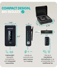 Movo Wmx-2-l Wireless Microphone for iPhone with Charging Case (Lightning)