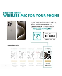 Movo Wireless Mini Di Duo Ultra Compact Wireless Lavalier Microphones for iPhone