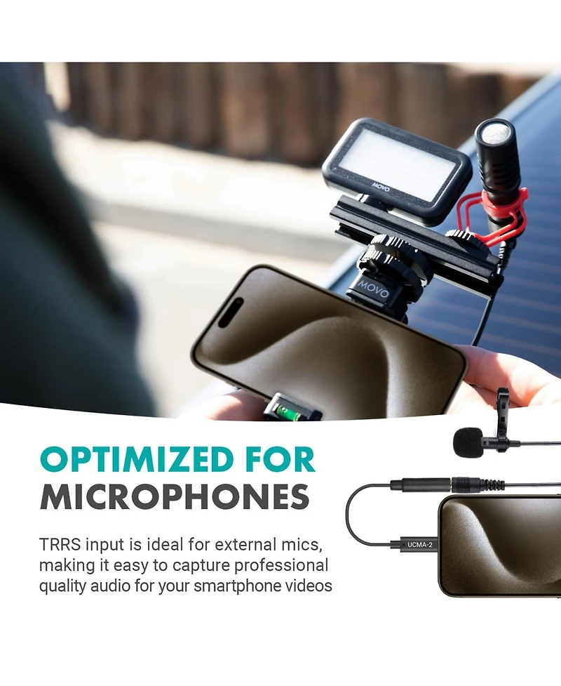 Movo Female 3.5mm Trrs Microphone Adapter Cable to Usb-c Connector Dongle