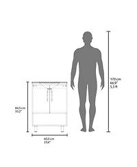 Fm Furniture Texas Freestanding Bathroom Vanity Cabinet with Double Doors,Elevated Base, Modern Design for Sink Installation and Organized Storage