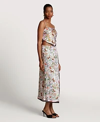 Avec Les Filles Women's Asymmetrical Wrap Midi Skirt