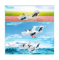 Bruce & Shark 3-in-1 Water Land Air Rc Plane, 2.4G 3-Channel with 2 Batteries & 20 Min Flight