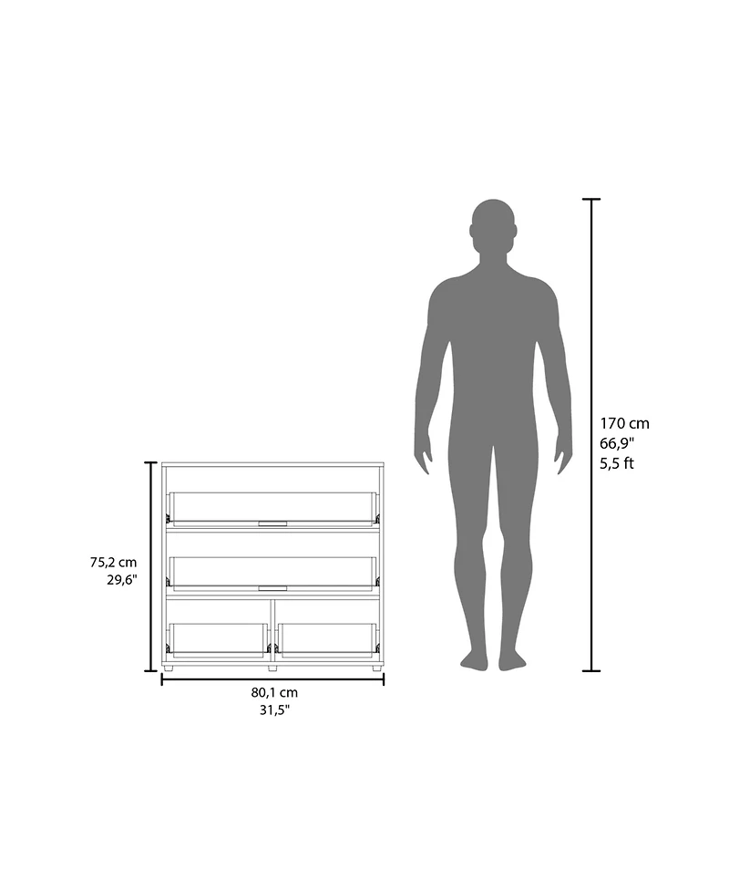 Fm Furniture Oto Dresser with 4 Spacious Drawers, White