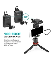 Movo Wmx-1-duo 2.4GHz Dual Wireless Lavalier Microphone System Compatible with Cameras and Smartphones