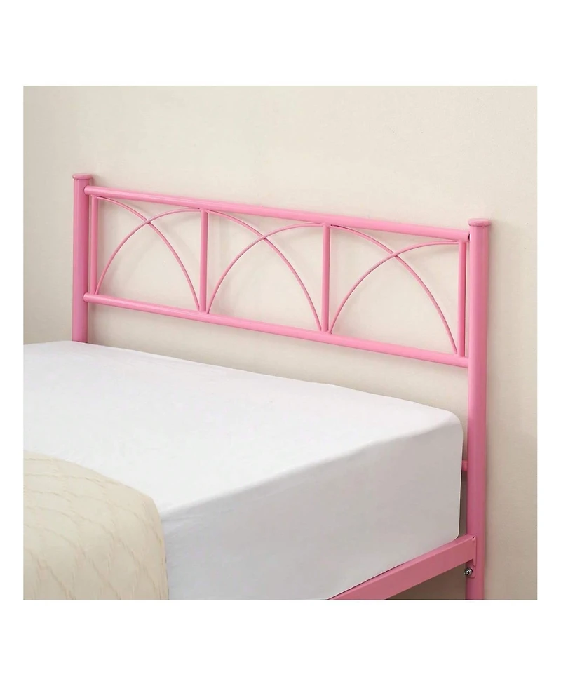 gaomon Twin Size Bed Frame with Headboard and Footboard, Heavy Duty Metal Slat Support, No Box Spring Needed, Easy Assembly