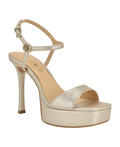 Guess Womens Hendora Leather Platform Stiletto Dress Sandals