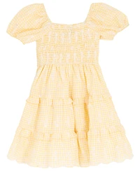 Rare Editions Girls' 7-16 Eyelet Smocked Square Neck Dress and Bag, 2-Piece Set