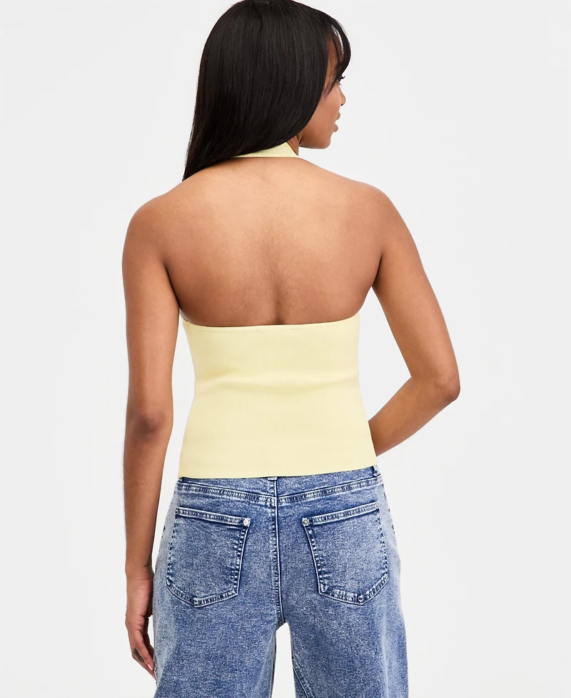 Bar Iii Women's Ribbed Halter Top, Macy's Exclusive