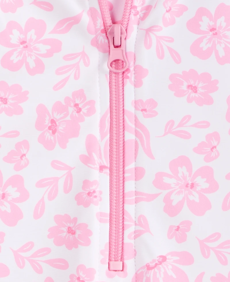 Epic Threads Girls' Xs-xl Floral Long-Sleeve One-Piece Rash Guard Swimsuit, Macy's Exclusive