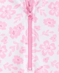 Epic Threads Girls' Xs-xl Floral Long-Sleeve One-Piece Rash Guard Swimsuit, Macy's Exclusive