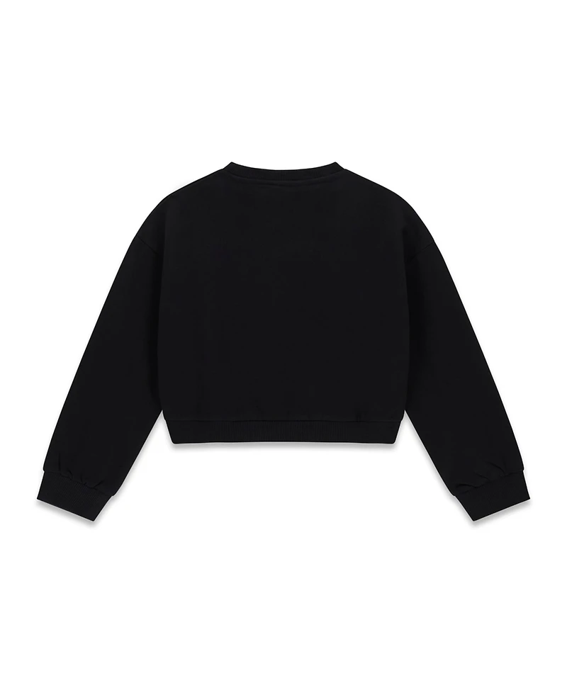 Guess Girls' 7-16 Long-Sleeve Rhinestone Round Neck Sweatshirt