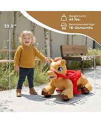 Qaba 12V Ride On Horse Toy, Battery Powe Ride on Toy with Sound,