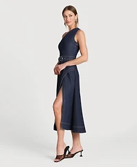 Avec Les Filles Women's One Shoulder Midi Dress