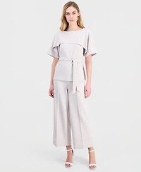 Anne Klein Women's Layered Belted Short-Sleeve Top