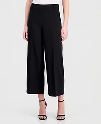 Anne Klein Women's Wide-Leg Cropped Pull-On Pants