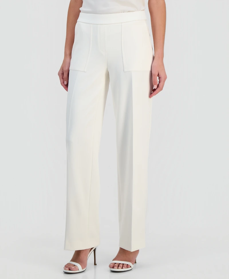 Anne Klein Women's Pull-On Mid-Rise Wide-Pants