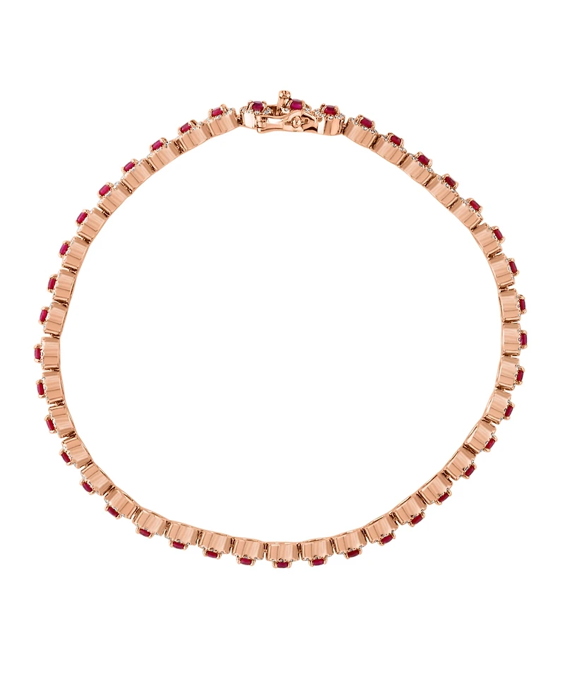 Lali Jewels Ruby (2.67 ct. t.w.) and Diamond (1-1/5 ct. t.w.) Bracelet in 14k Rose Gold