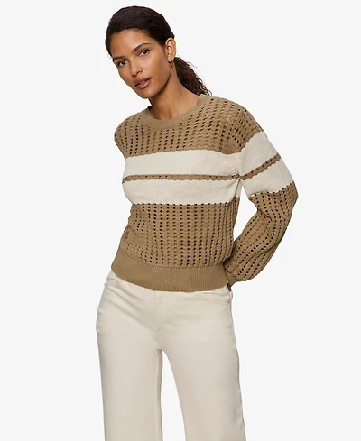 Sanctuary Petite Sporty Openwork Popover Crew neck Sweater