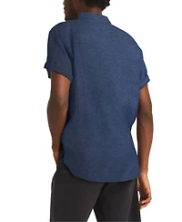 Nautica Men's Classic-Fit Solid Linen Short-Sleeve Shirt