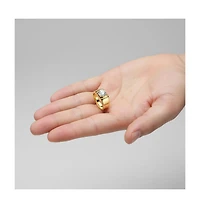 Rachel Glauber Men's Clear Cubic Zirconia Sleek Adjustable Band Ring