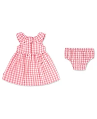 Huggies Baby Girls' Ruffle Neck Dress and Bloomers, 2-Piece Set