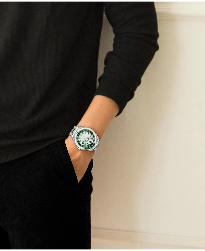 Lacoste Men's Capbreton Silver Tone Stainless Steel Bracelet Watch, 43mm