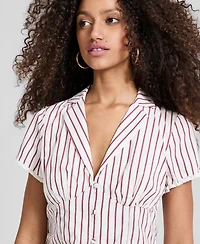 And Now This Women's Fitted Button-Front Poplin Shirt, Macy's Exclusive