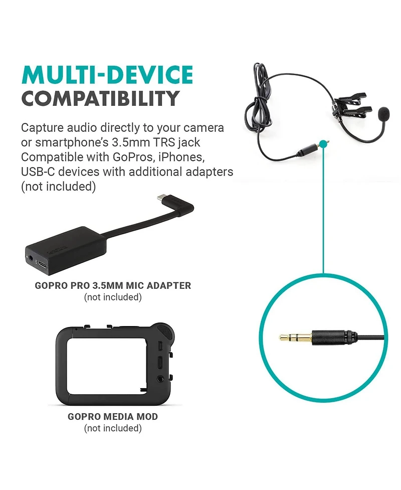 Movo ACM400 Flexible Gooseneck Omnidirectional Microphone for Motovlogging