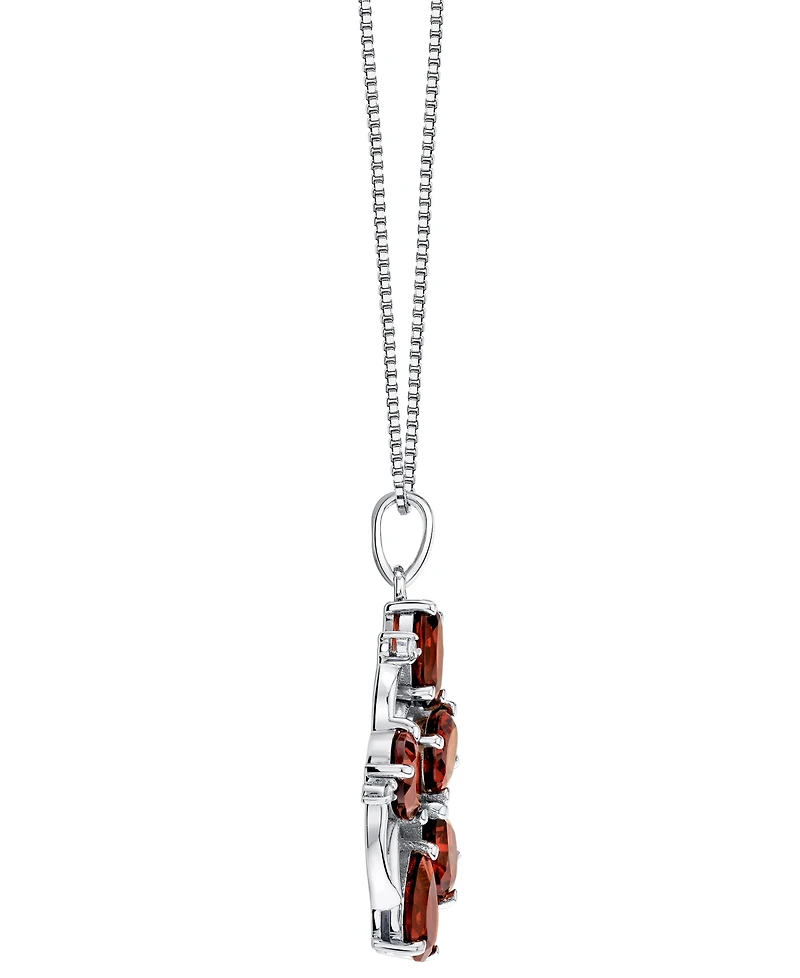 Macy's Garnet (4-2/5 ct. t.w.) & Diamond Accent Pendant Necklace in Sterling Silver