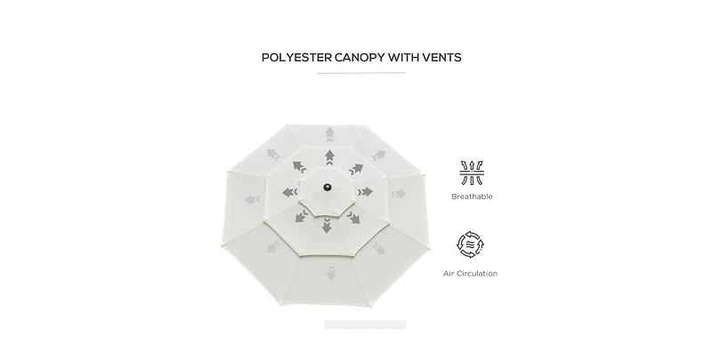 One 10' Patio Umbrella Outdoor Table Market Yard Umbrella with Push Button Tilt/Crank