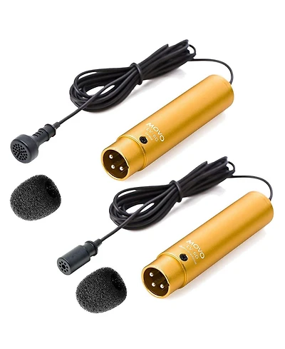 Movo Lv-6 Pro Grade Omnidirectional and Cardioid Xlr Lavalier Condenser Microphone Set (48V Phantom Powered)