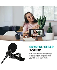 Movo iLav-l Digital Lavalier Omnidirectional Clip on Microphone (Lightning)