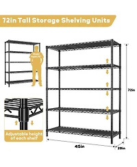 Lovmor -Tier in W x in H x 20 in D Height Adjustable Garage Wire Shelving Unit