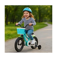 Hongge Kids Adjustable Bicycle with Training Wheels and Safety Brakes for Beginner Riders
