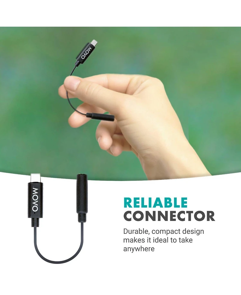 Movo Pma-1 Female 3.5mm Trs Microphone Audio Adapter Cable Compatible with The Dji Osmo Pocket