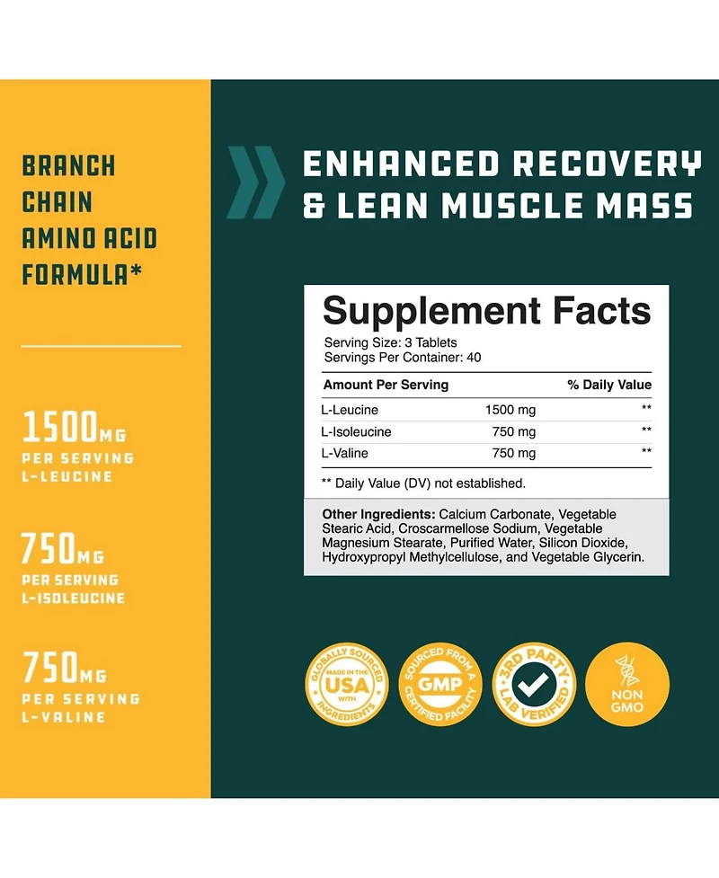 Nature's Craft Bcaa Tablet Supplement