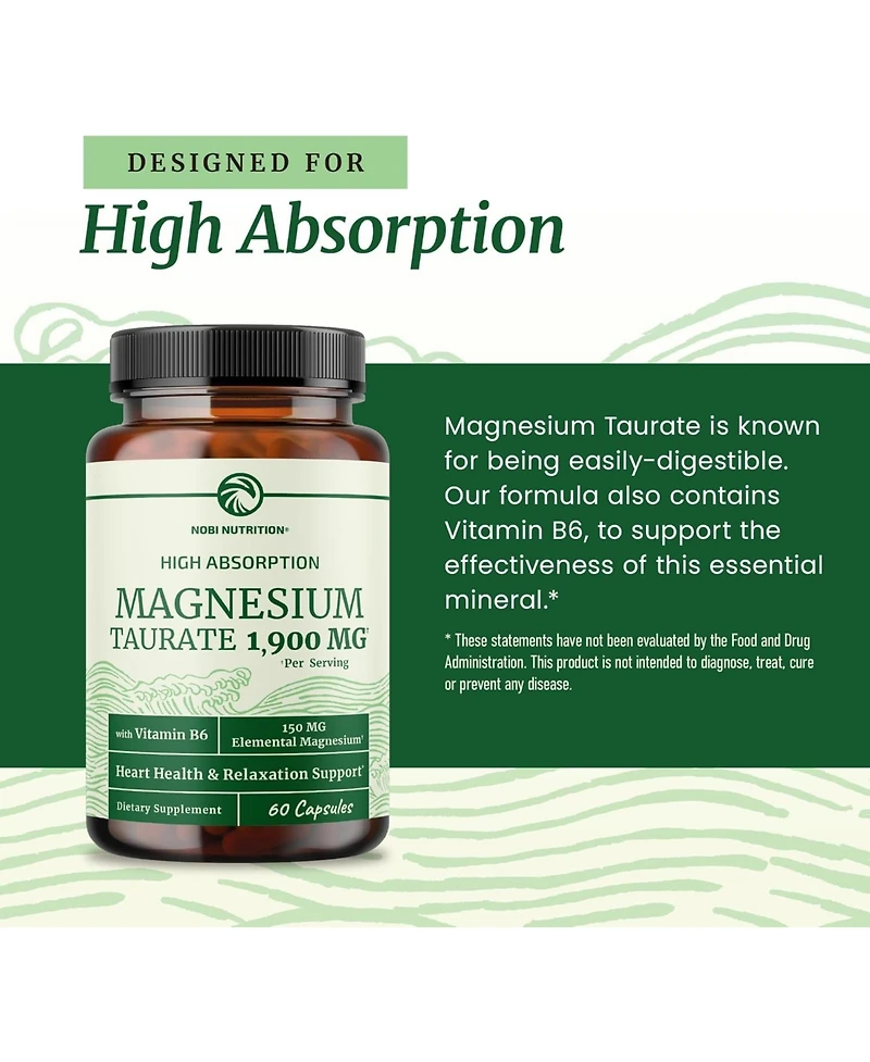 Nobi Nutrition Magnesium Taurate Capsules