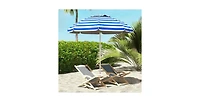 Flynama One 10ft Outdoor Market Patio Umbrella with 8 Sturdy Ribs, Tilt/Crank Push Button for Garden, Deck, Backyard and Pool