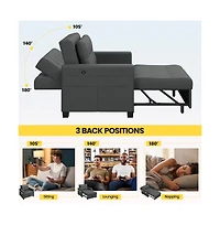 Yaheetech 3-in-1 Convertible Sleeper Chair Bed with Adjustable Backrest