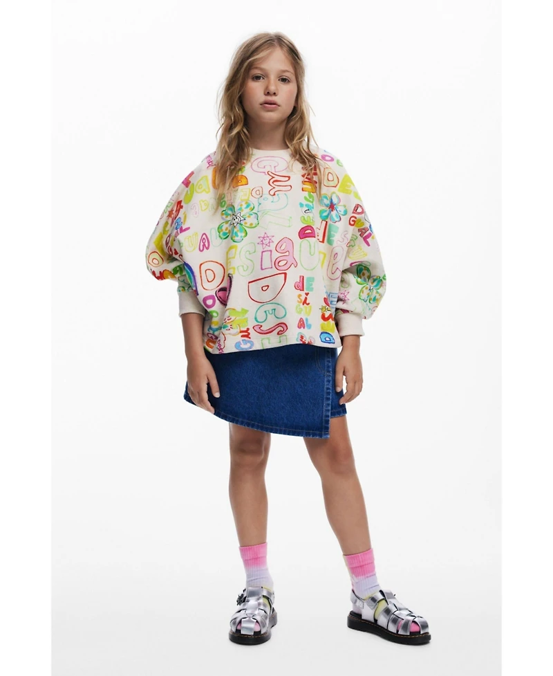 Desigual Girls Girls's 3/4 sleeve with lettering sweatshirt