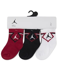 Jordan Baby Boys' Diamond Ankle Socks, 3-Pack Set