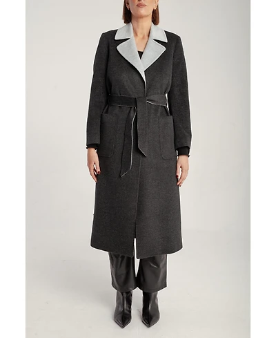 1982 Women's Cashmere Belted Wrap Coat